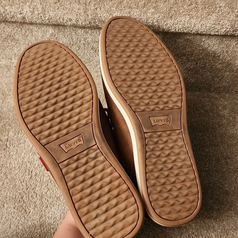 Levi's Men's Brown Faux Leather Lace-Up Loafer Shoes Size 10.5